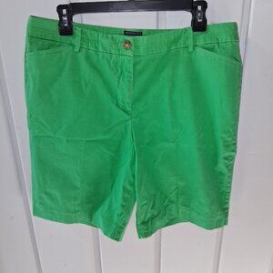 Talbots The Perfect Short Green Cotton Shorts Sz 14P